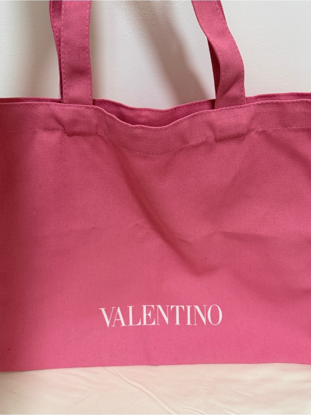 Valentino Hot Pink Canvas Logo Tote